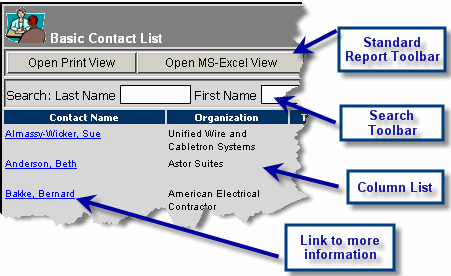Web Report - Basic Contact List